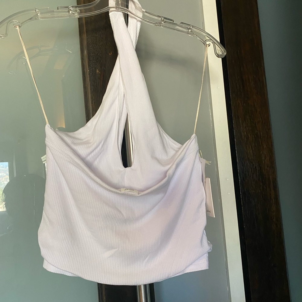 COPY - Aritzia Wilfred Cross Front Halter top semi crop - Picture 3 of 7